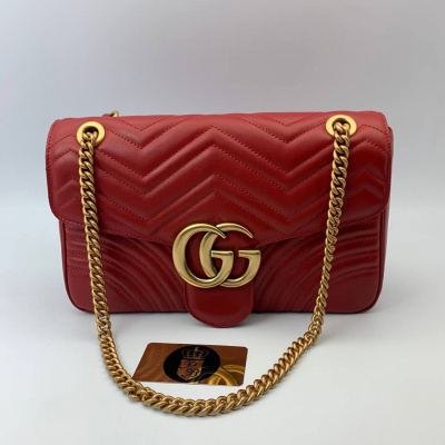 Сумка Gucci GG Marmont стеганая красная