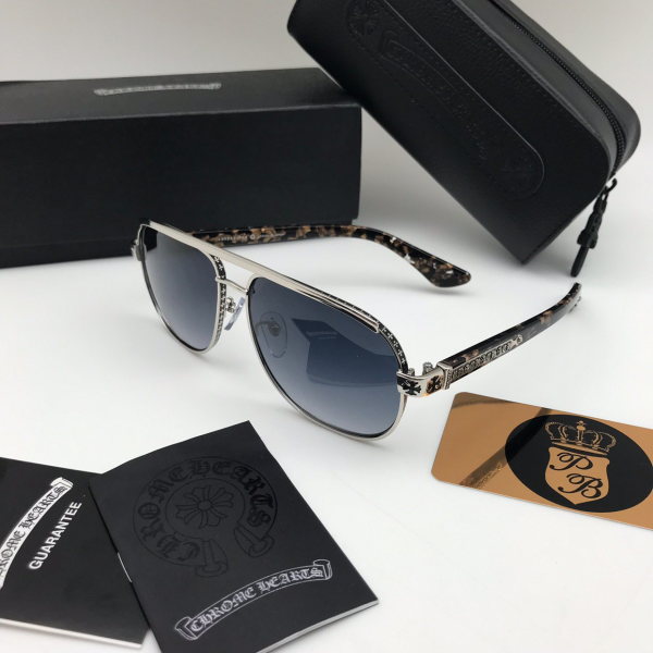 Очки Chrome Hearts BONEYARD I Серебро с коричневым  