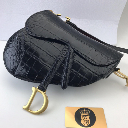 картинка Сумка Dior Saddle Black Кожа под крокодила от магазина Papa Brandoff