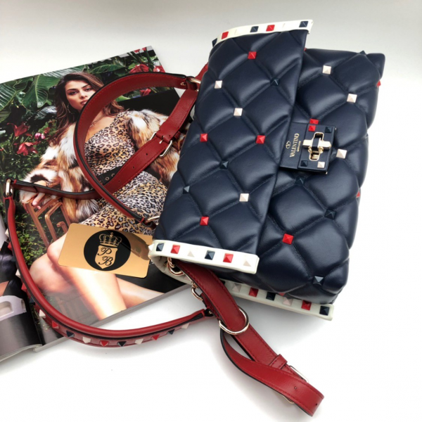 Сумка Valentino VLTN CANDYSTUD Large синий с красным