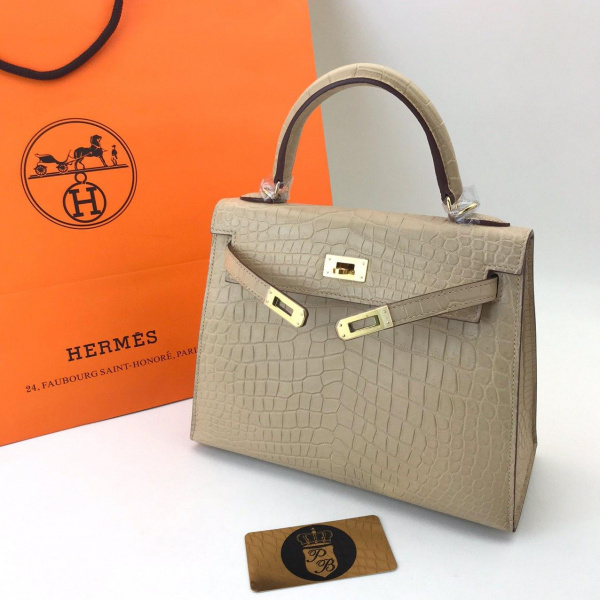 картинка Сумка Hermes Kelly 25 Croco Beige от магазина Papa Brandoff