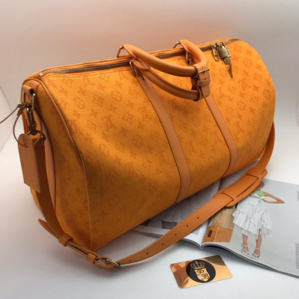 Сумка Louis Vuitton Keepall Bandouliere 50 текстиль желтый