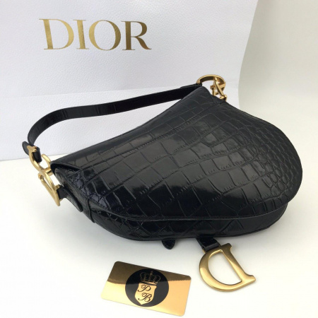 картинка Сумка Dior Saddle Black Кожа под крокодила от магазина Papa Brandoff