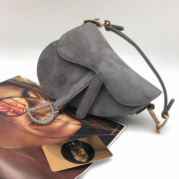 Сумка Dior Saddle Medium серый