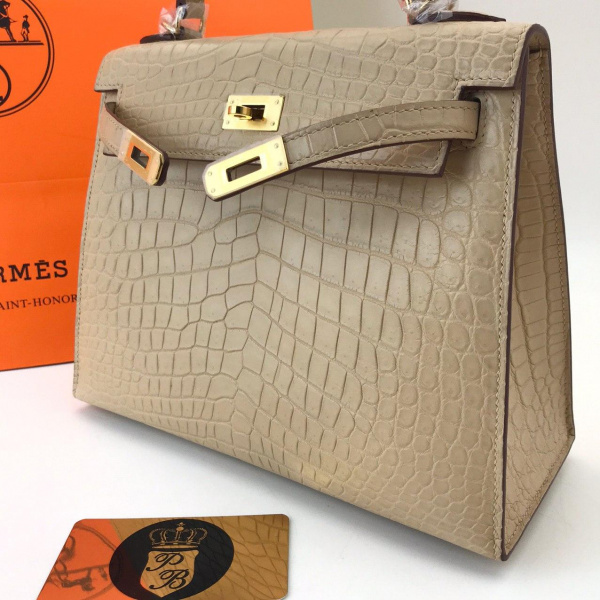 картинка Сумка Hermes Kelly 25 Croco Beige от магазина Papa Brandoff