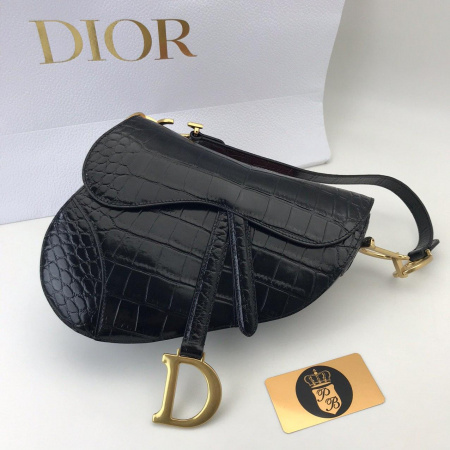 картинка Сумка Dior Saddle Black Кожа под крокодила от магазина Papa Brandoff